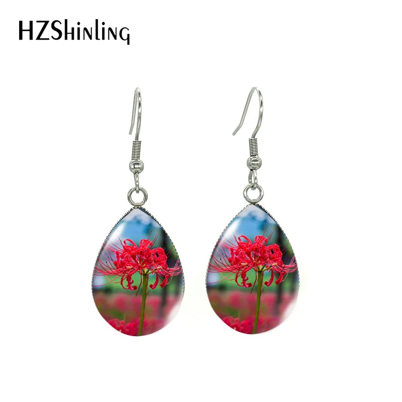 Radiant And Pear Cut Diamond Lever Back Drop Earrings