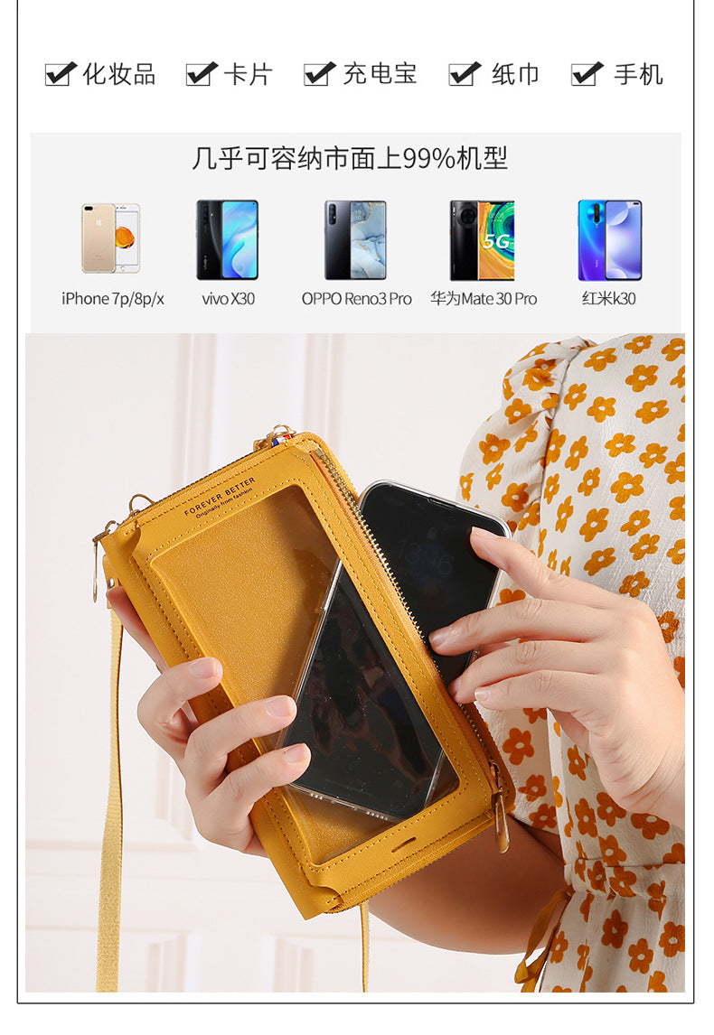 Sac Bandoulière Tactile pour Téléphone avec Portefeuille Anti-Vol