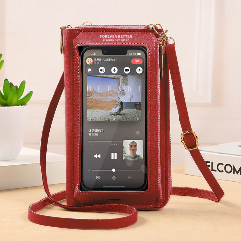 Sac Bandoulière Tactile pour Téléphone avec Portefeuille Anti-Vol