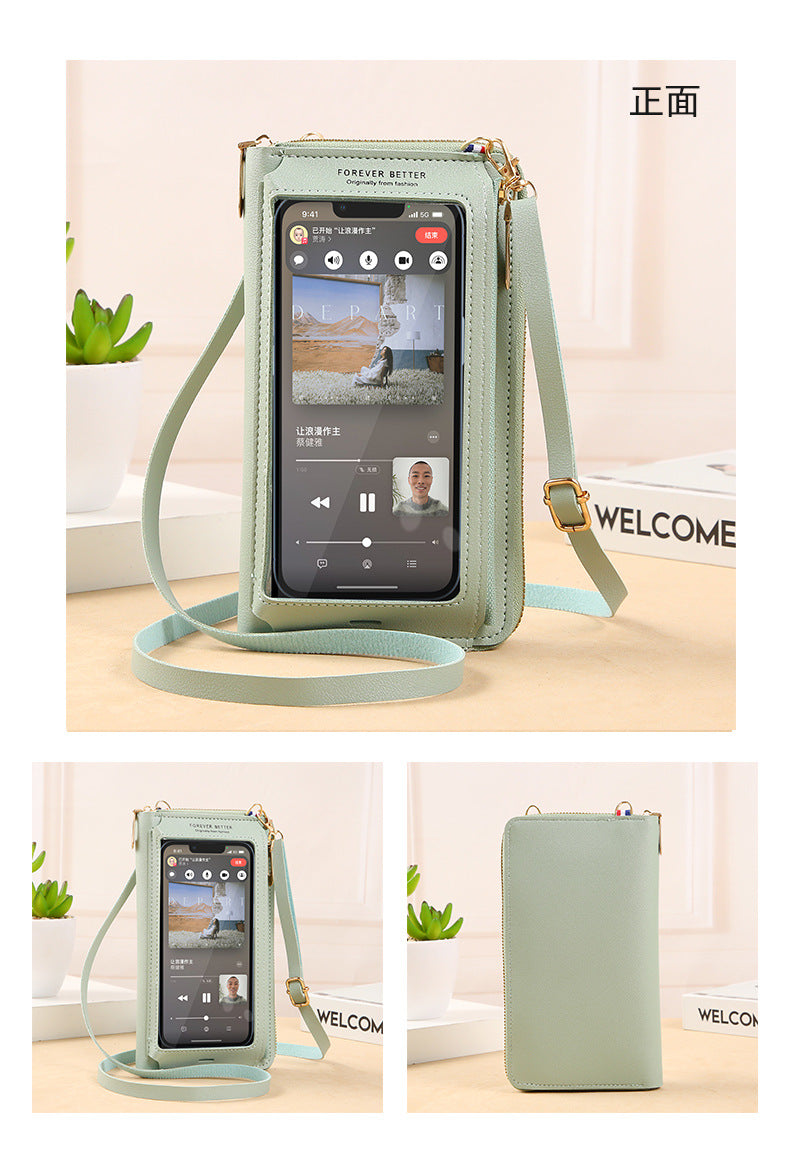 Sac Bandoulière Tactile pour Téléphone avec Portefeuille Anti-Vol