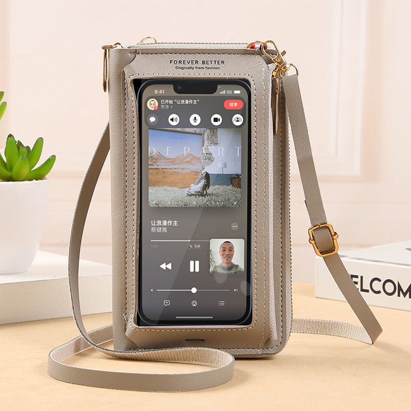 Sac Bandoulière Tactile pour Téléphone avec Portefeuille Anti-Vol