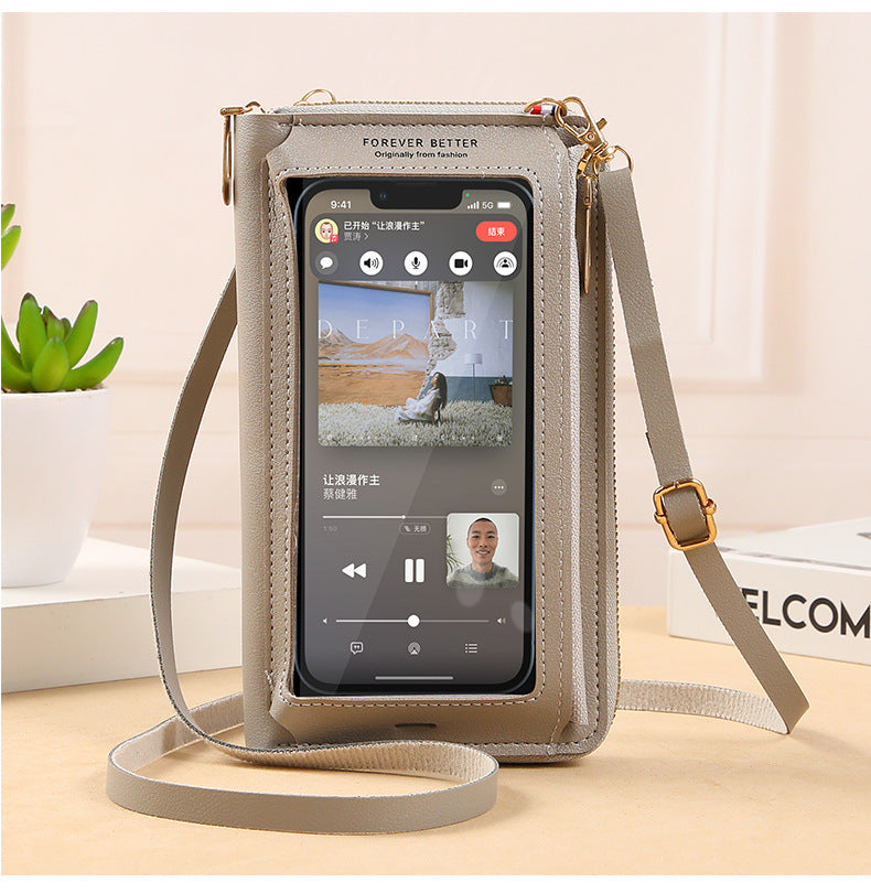 Sac Bandoulière Tactile pour Téléphone avec Portefeuille Anti-Vol