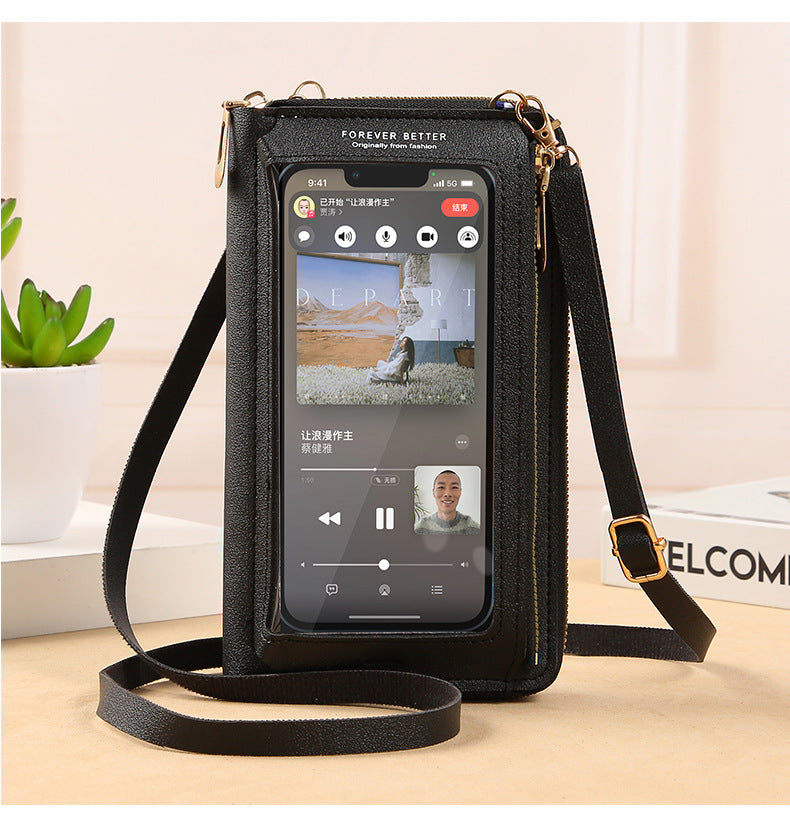 Sac Bandoulière Tactile pour Téléphone avec Portefeuille Anti-Vol