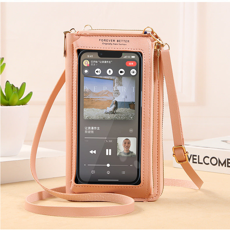Sac Bandoulière Tactile pour Téléphone avec Portefeuille Anti-Vol