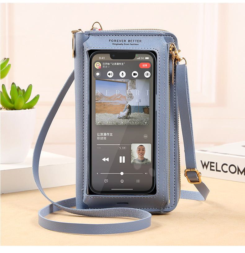 Sac Bandoulière Tactile pour Téléphone avec Portefeuille Anti-Vol