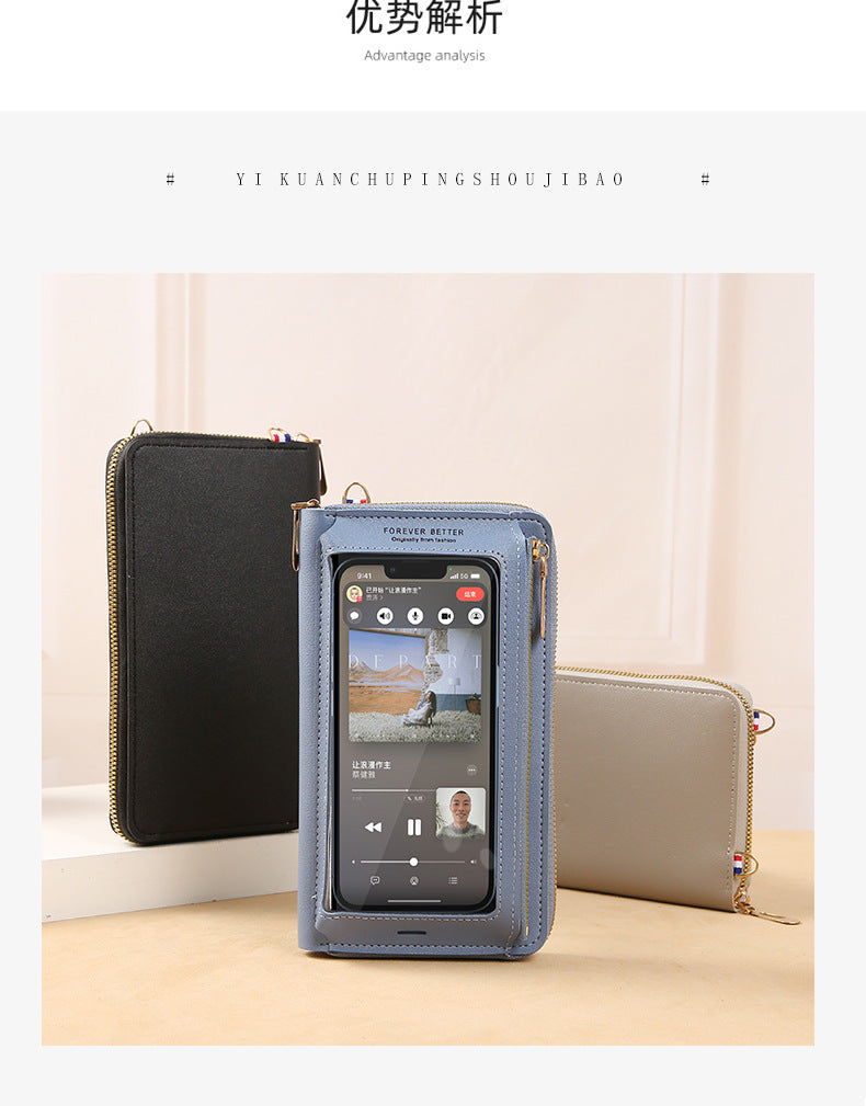 Sac Bandoulière Tactile pour Téléphone avec Portefeuille Anti-Vol