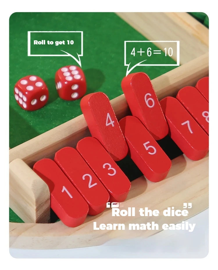 Jeu de retournement rond, jeu de numéros en bois, jeu de dés fermé dans la boîte-jeu de société Parent-enfant, fête de Bar, jeu de jeu de loisirs