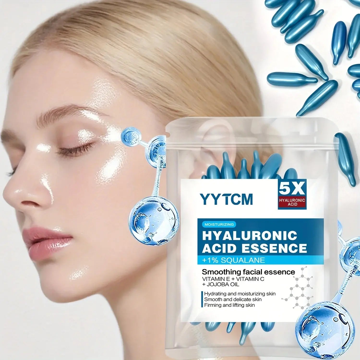 Essence de capsule hydratante profonde d'acide hyaluronique, mylalla cacyra