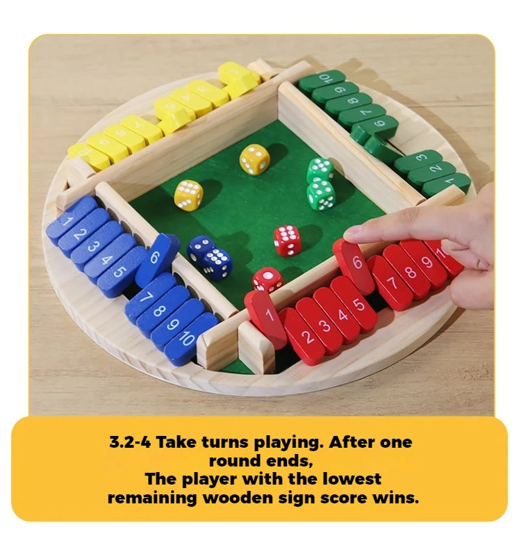 Jeu de retournement rond, jeu de numéros en bois, jeu de dés fermé dans la boîte-jeu de société Parent-enfant, fête de Bar, jeu de jeu de loisirs