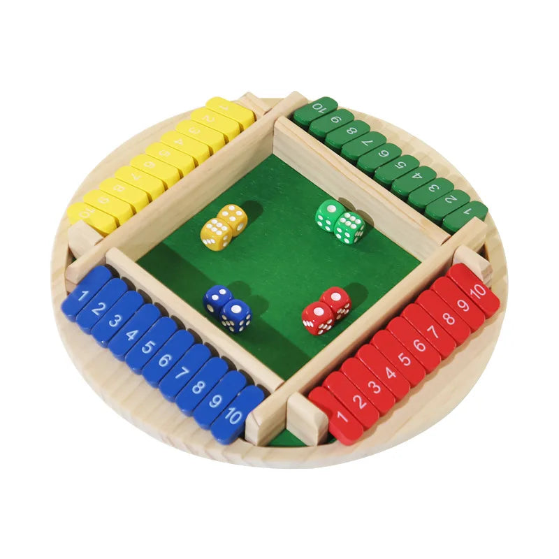 Jeu de retournement rond, jeu de numéros en bois, jeu de dés fermé dans la boîte-jeu de société Parent-enfant, fête de Bar, jeu de jeu de loisirs