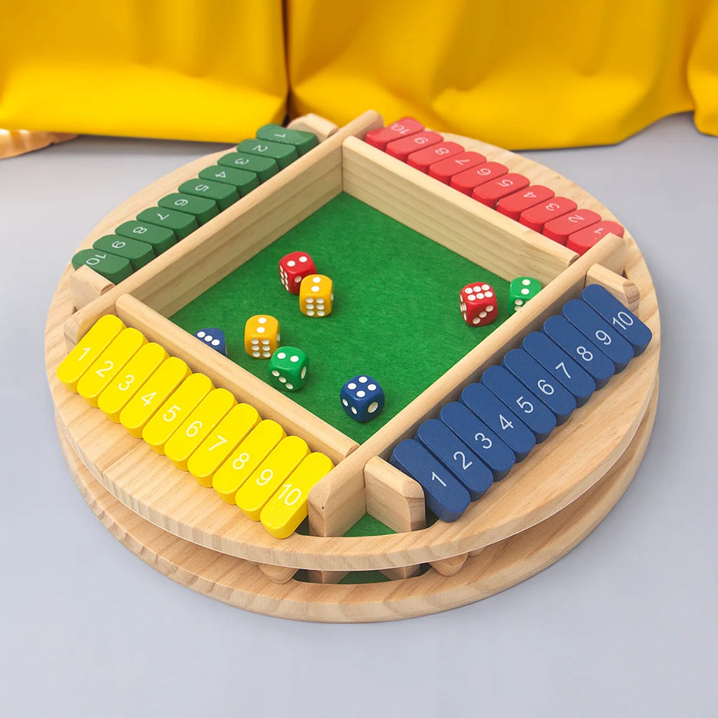 Jeu de retournement rond, jeu de numéros en bois, jeu de dés fermé dans la boîte-jeu de société Parent-enfant, fête de Bar, jeu de jeu de loisirs