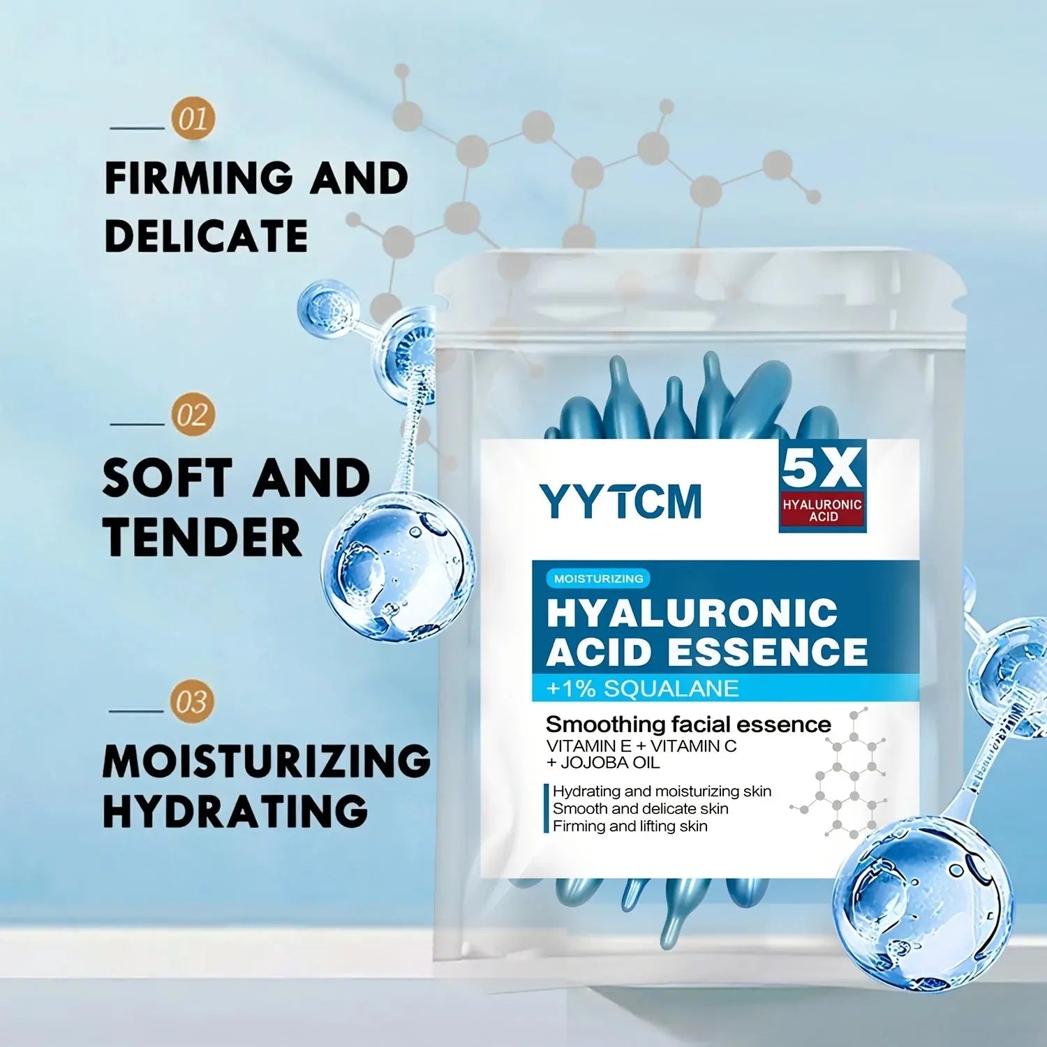 Essence de capsule hydratante profonde d'acide hyaluronique, mylalla cacyra