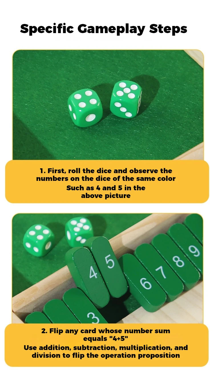 Jeu de retournement rond, jeu de numéros en bois, jeu de dés fermé dans la boîte-jeu de société Parent-enfant, fête de Bar, jeu de jeu de loisirs