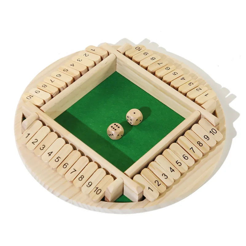 Jeu de retournement rond, jeu de numéros en bois, jeu de dés fermé dans la boîte-jeu de société Parent-enfant, fête de Bar, jeu de jeu de loisirs