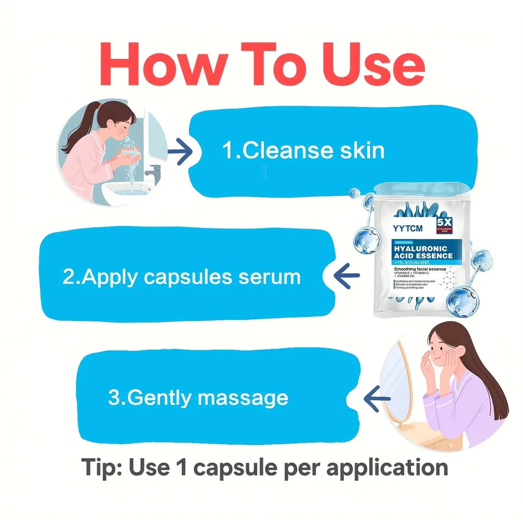 Essence de capsule hydratante profonde d'acide hyaluronique, mylalla cacyra
