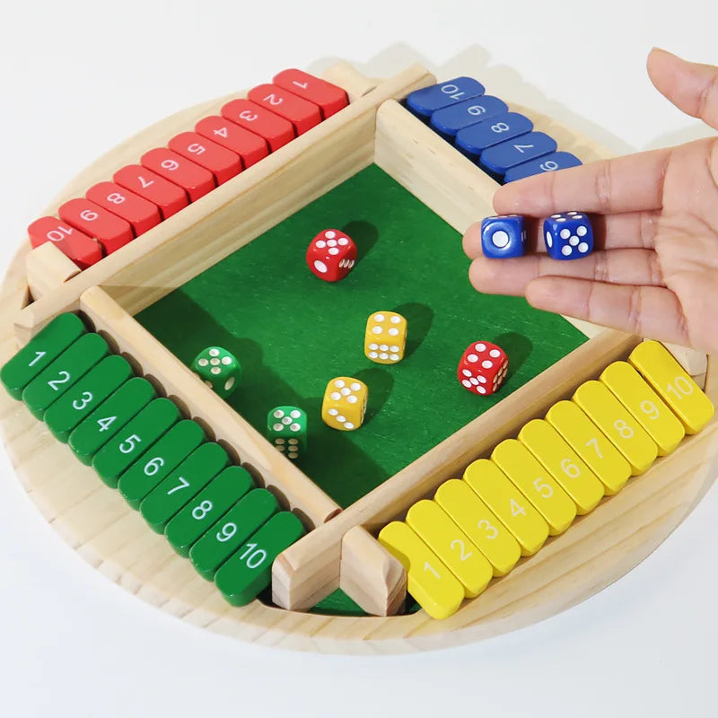 Jeu de retournement rond, jeu de numéros en bois, jeu de dés fermé dans la boîte-jeu de société Parent-enfant, fête de Bar, jeu de jeu de loisirs